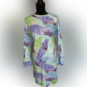 IBKUL Dress, Size L, Leaf Print